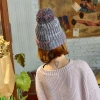 【 Cat Brother Knitting 】 Parent-child adult patch mixed color ball wool hat, thickened warm knitted hat with fleece details Picture